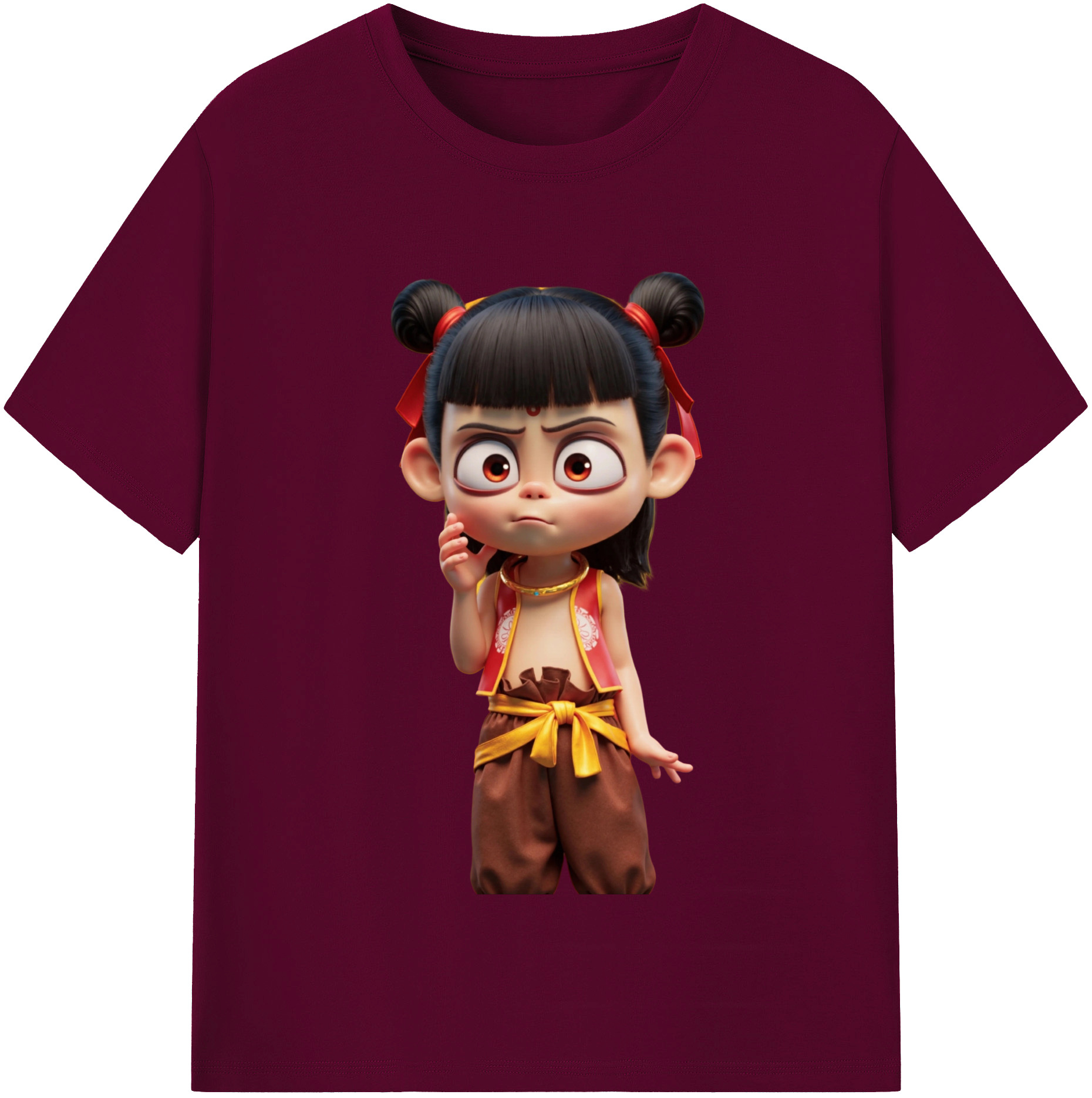 （画像用） Ne Zha 2 ナタ 魔童の大暴れ レディースカジュアルプリントTシャツ（綿100％）